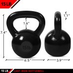 Kettlebell Weights Cast Iron -5-60lbs Weight Options - Ballistic Exercise, Core Strength, Functional Fitness, Weight Training Set - Free Weight, Equipment Accessories - Image 2