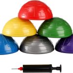 6 Pack Balance Pod, Balance Trainer Dots for Squat Touch Downs, Core Body Balancing, Inflatable Stepping Pads, 1 Hand Pump