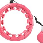 Enhance Your Workout with  Smart Hula Ring Hoops - 24 Detachable Weighted Rings, 360° Auto-Spinning Ball - Perfect for Gymnastics, Massage, Adult Fitness, Pink