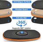 Standing Desk Anti Fatigue Mat Balance Board with Marble, 360° Rotation Exercise Wooden Wobble Board Stability Rocker Perfect for Office, Workstation, Home, Gym, Kitchen - Image 2