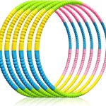 6 Pcs Toy Color Hoop, Detachable Adjustable Exercise Hoop, Plastic Hoops Playground Toys Colored Hoop Rings Circles for Teens Party Games Gymnastics(4 Colors, 28 Inch)