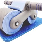 Auto-Rebound Ab Wheel: Includes Kneeling Mat, Dual-Wheel Stability Design, and Phone Holder
