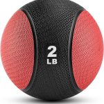 Weighted Medicine Ball - Non-Slip Rubber Shell & Dual Texture Grip - Workout Exercise Ball for Core Strength, Balance Training, Coordination Fitness - Multiple Weights & Colors 2lb
