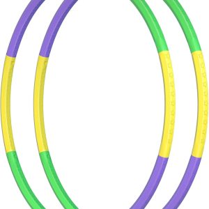 2 Pack Toy Color Hoop for Kids, Size Adjustable & Detachable Length Kids Adjustable Hoop Plastic Toys for Kids Adults Party Games, Gymnastics,  Agility Equipment, Christmas Wreath