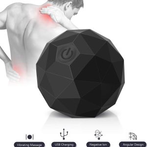 Electric Vibrating Massage Ball, 2-Speed Fitness Yoga Pilates Physical Therapy Massage Roller to Fight Sore Muscles,Washable Negative Ion Vibration Massages ball for Muscle Recovery,Myofascial Release