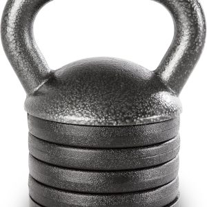 Adjustable Heavy-Duty Exercise Kettlebell Weight Set Strength Training and Weightlifting Equipment for Home Gyms , Grey